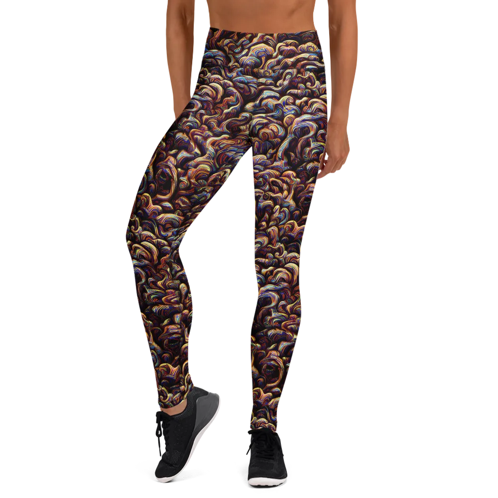 Riotous Radiance on Yoga Leggings — Front