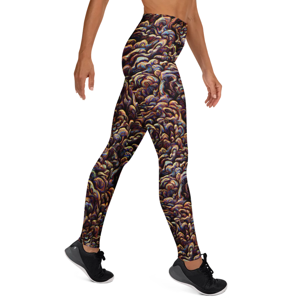 Riotous Radiance on Yoga Leggings — Right