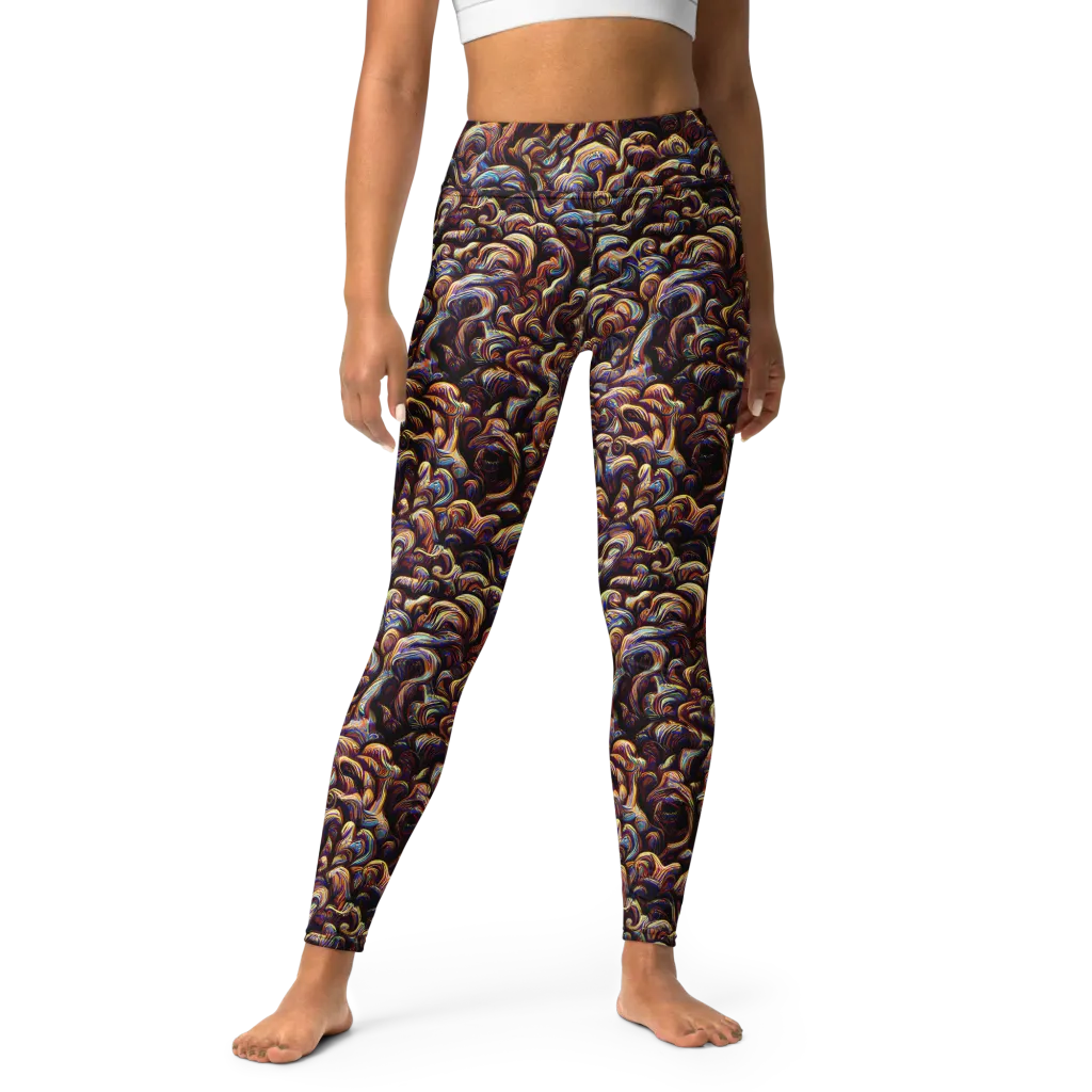 Riotous Radiance on Yoga Leggings — Front