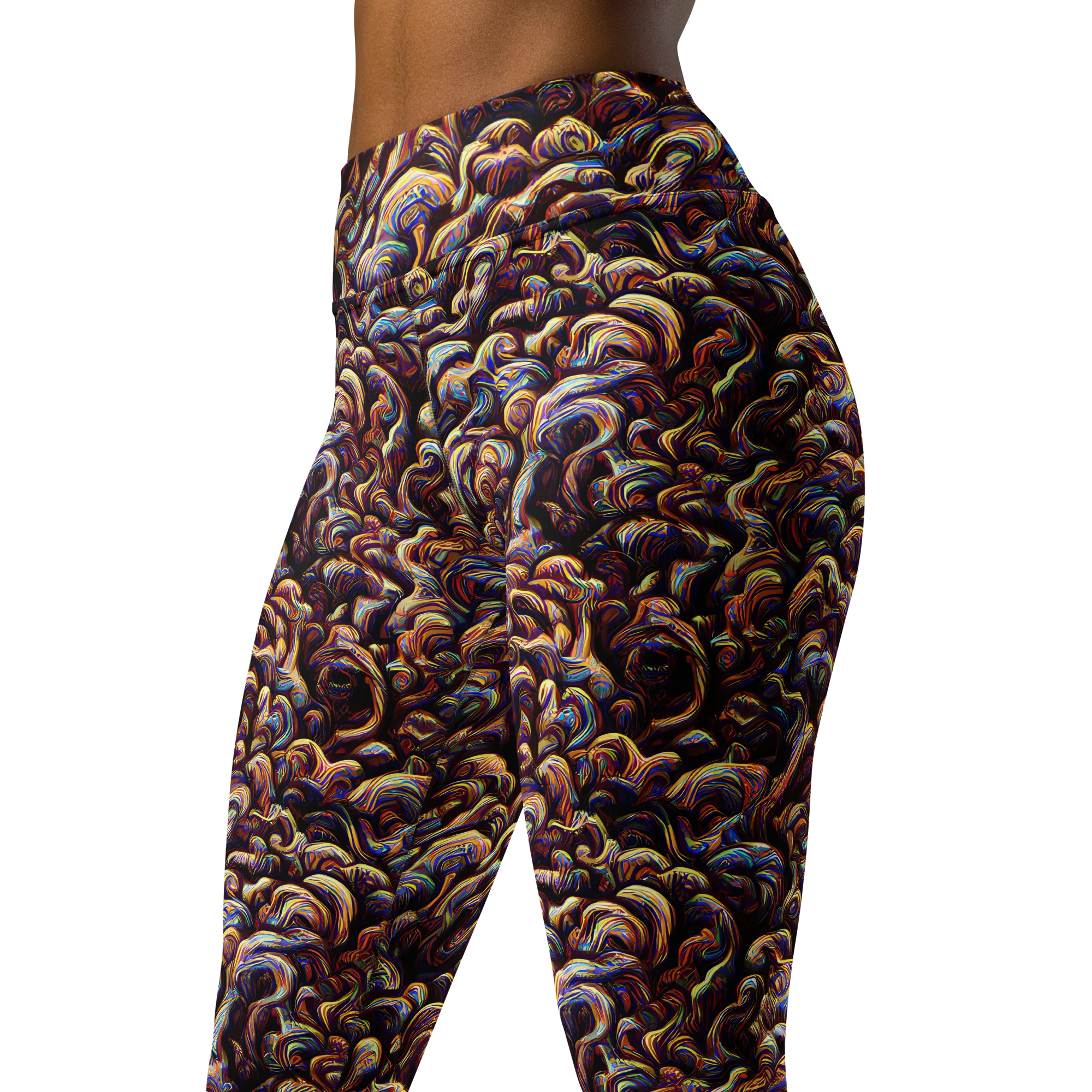 Riotous Radiance on Yoga Leggings — Left Front