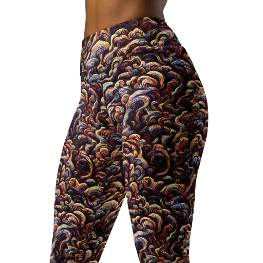 Riotous Radiance on a Yoga Leggings