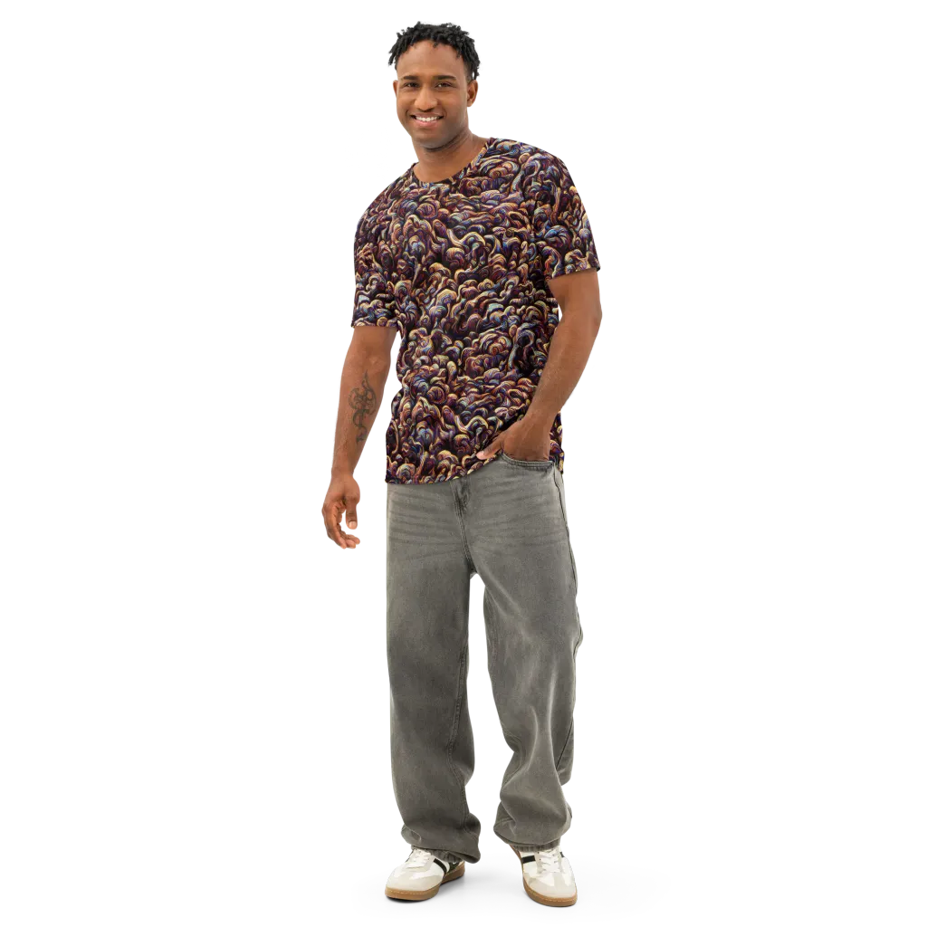 Riotous Radiance on Men's Cotton Crew Neck T-Shirt — Front