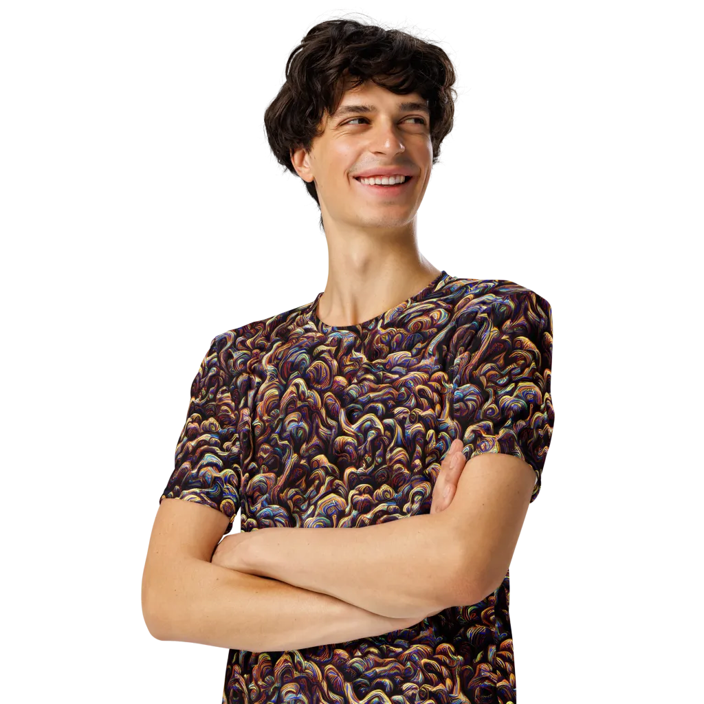 Riotous Radiance on Men's Crew Neck T-Shirt — Left Front