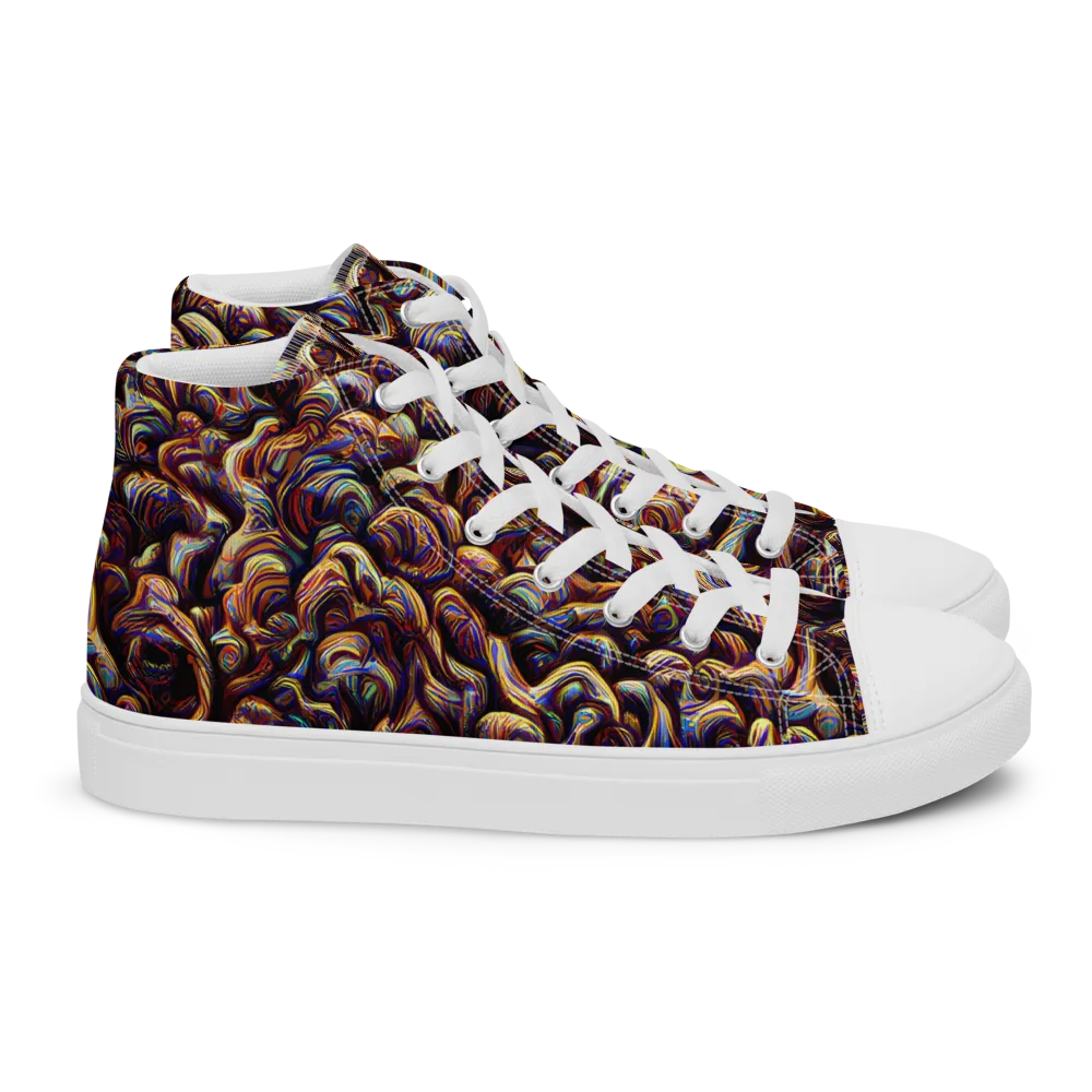 Riotous Radiance on Women's High Top Canvas Shoes — Right