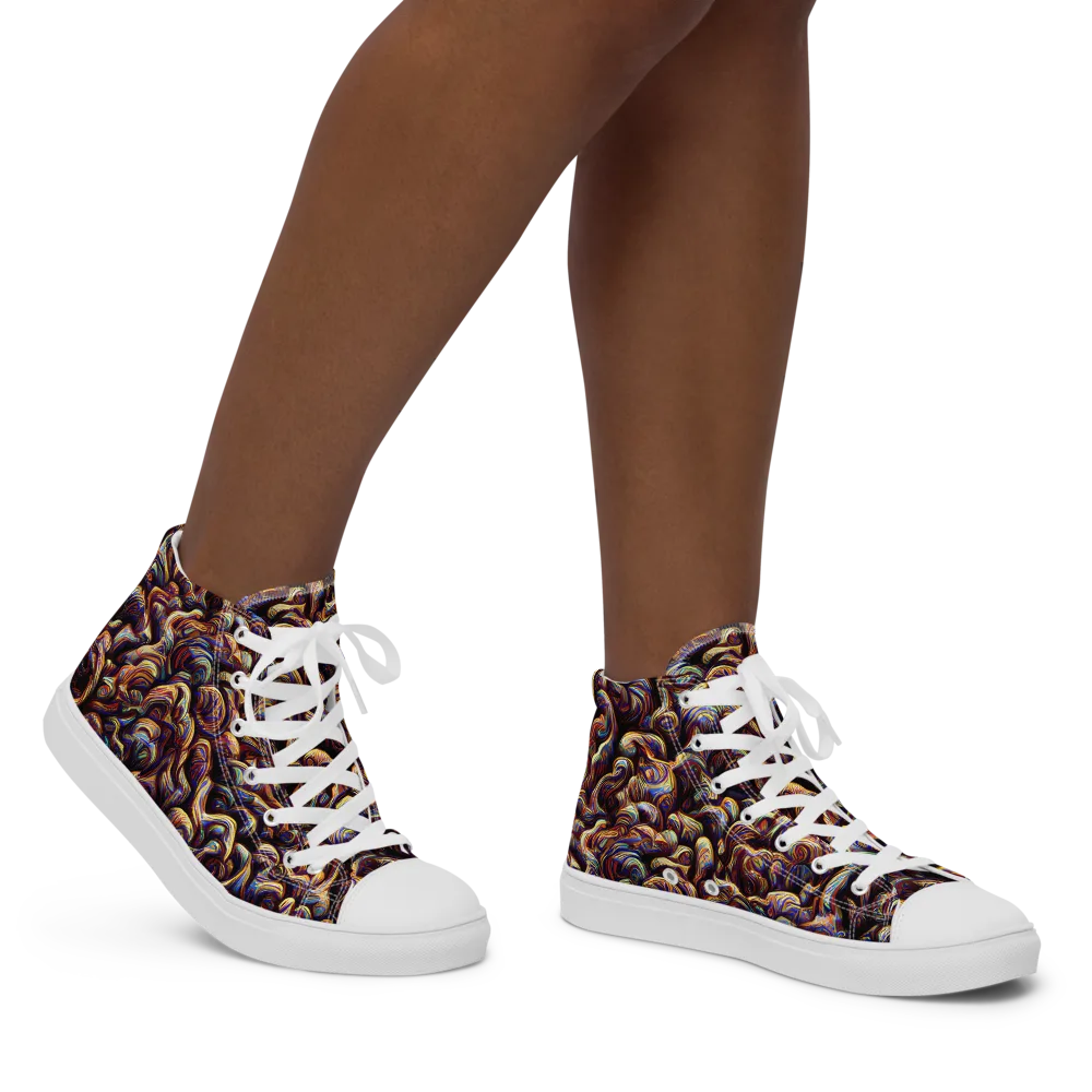 Riotous Radiance on Women's High Top Canvas Shoes — Right