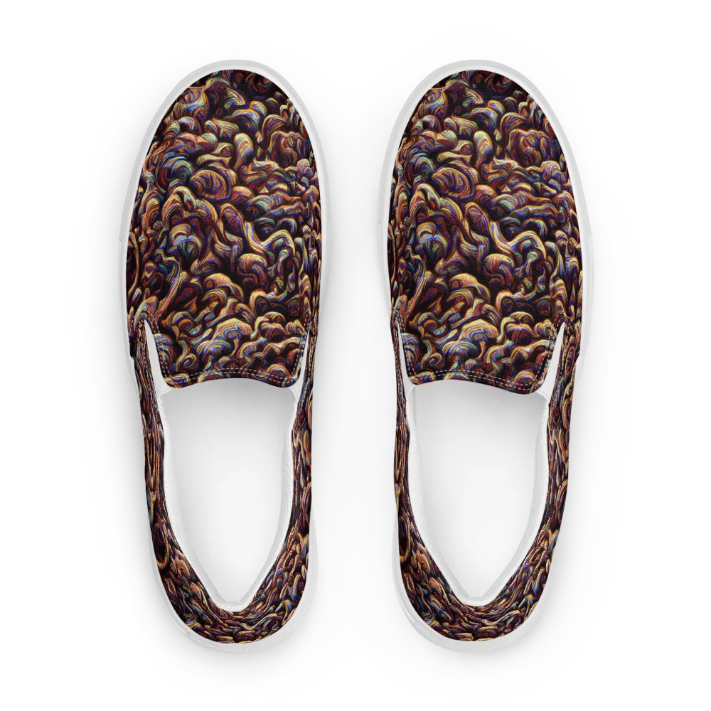 Riotous Radiance on Men's Slip-On Canvas Shoes — Front