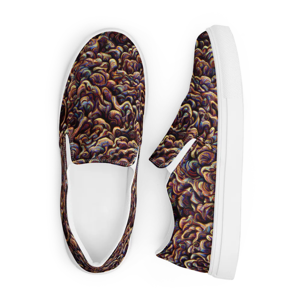 Riotous Radiance on Men's Slip-On Canvas Shoes — Front