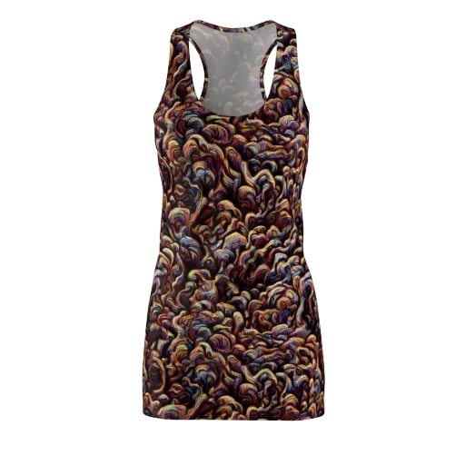 Riotous Radiance on a Racerback Dress