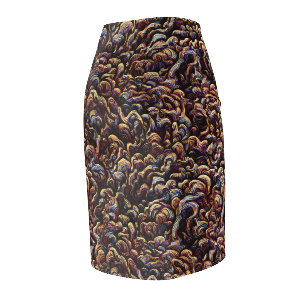 Riotous Radiance on Pencil Skirt — Back Side