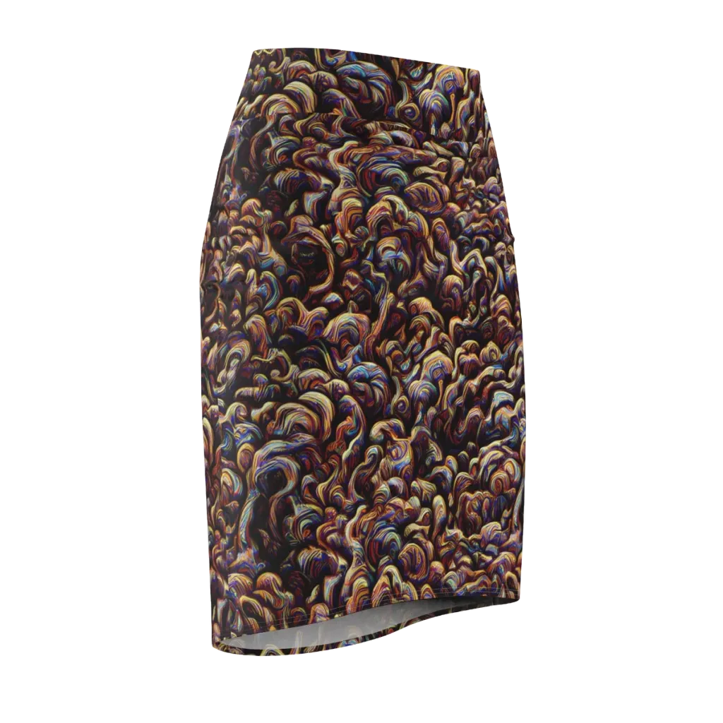 Riotous Radiance on Pencil Skirt — Front Side