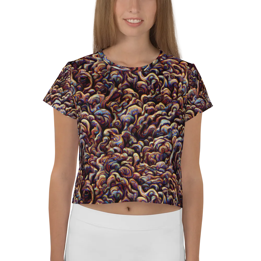 Riotous Radiance on Crop Tee — Front
