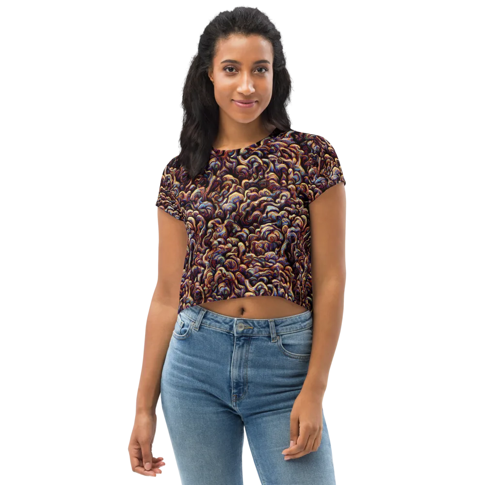 Riotous Radiance on Crop Tee — Front