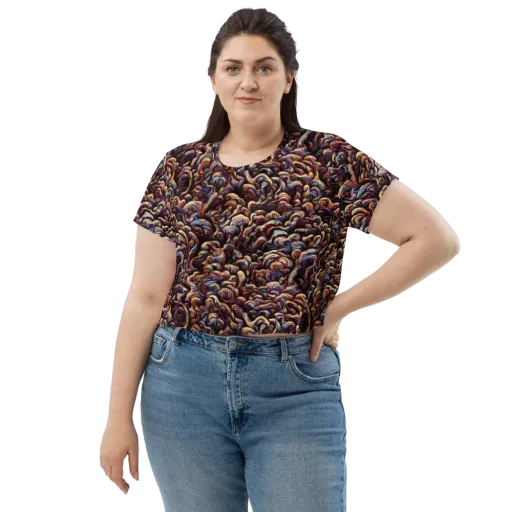 Riotous Radiance on a Crop Tee