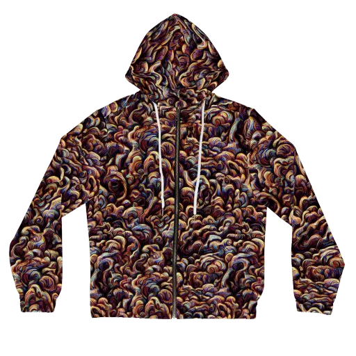 Riotous Radiance on a Women's Full-Zip Hoodie