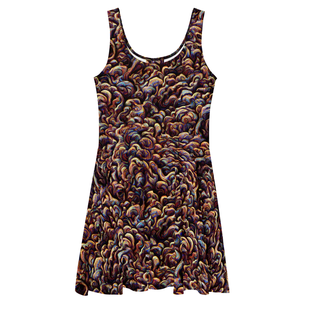 Riotous Radiance on Skater Dress — Front