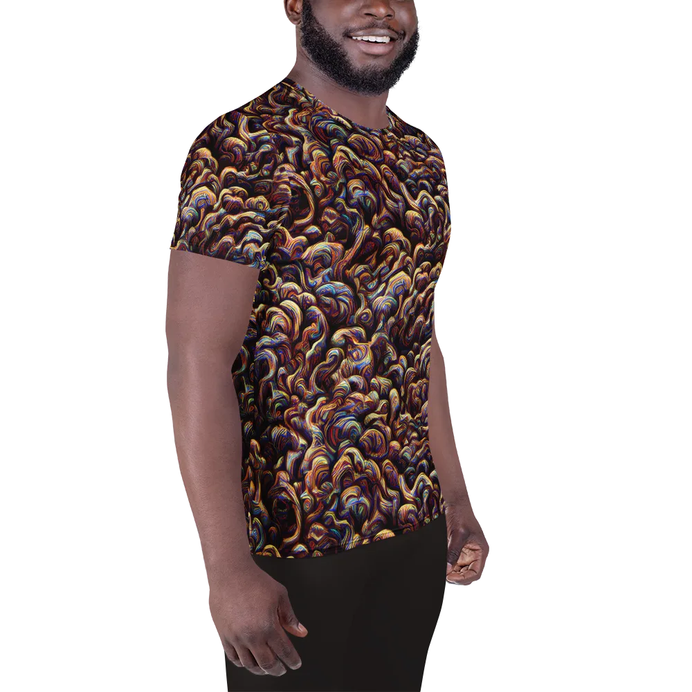 Riotous Radiance on Men's Athletic T-Shirt — Right