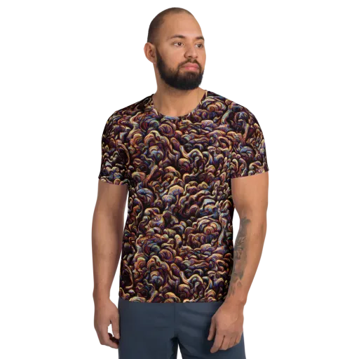 Riotous Radiance on a Men's Athletic T-Shirt