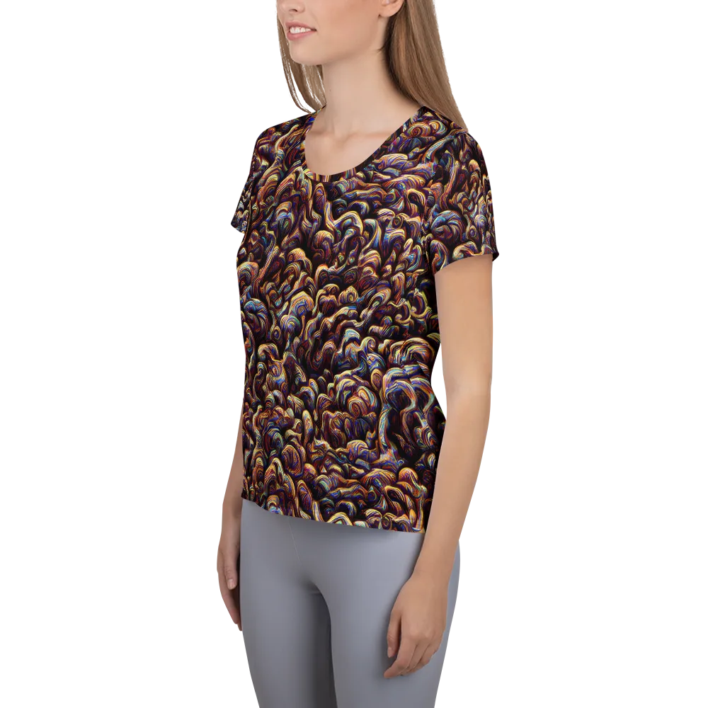 Riotous Radiance on Women's Athletic T-Shirt — Left