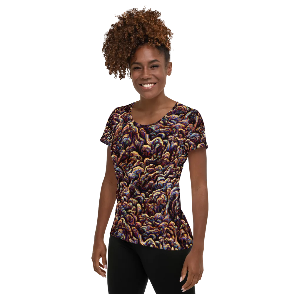 Riotous Radiance on Women's Athletic T-Shirt — Left