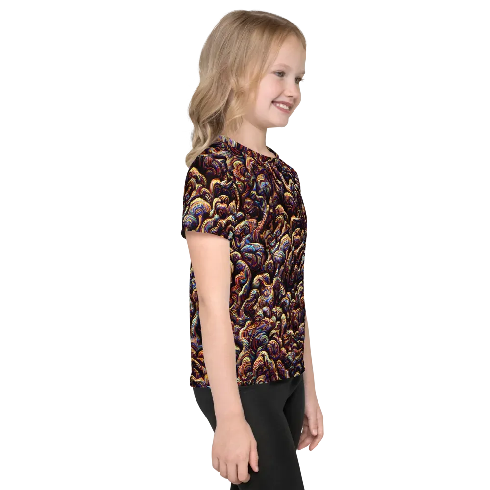 Riotous Radiance on Kids Crew Neck T-Shirt — Right