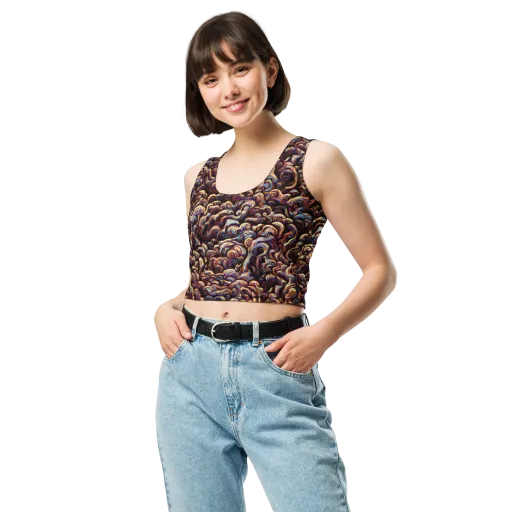 Riotous Radiance on a Crop Top