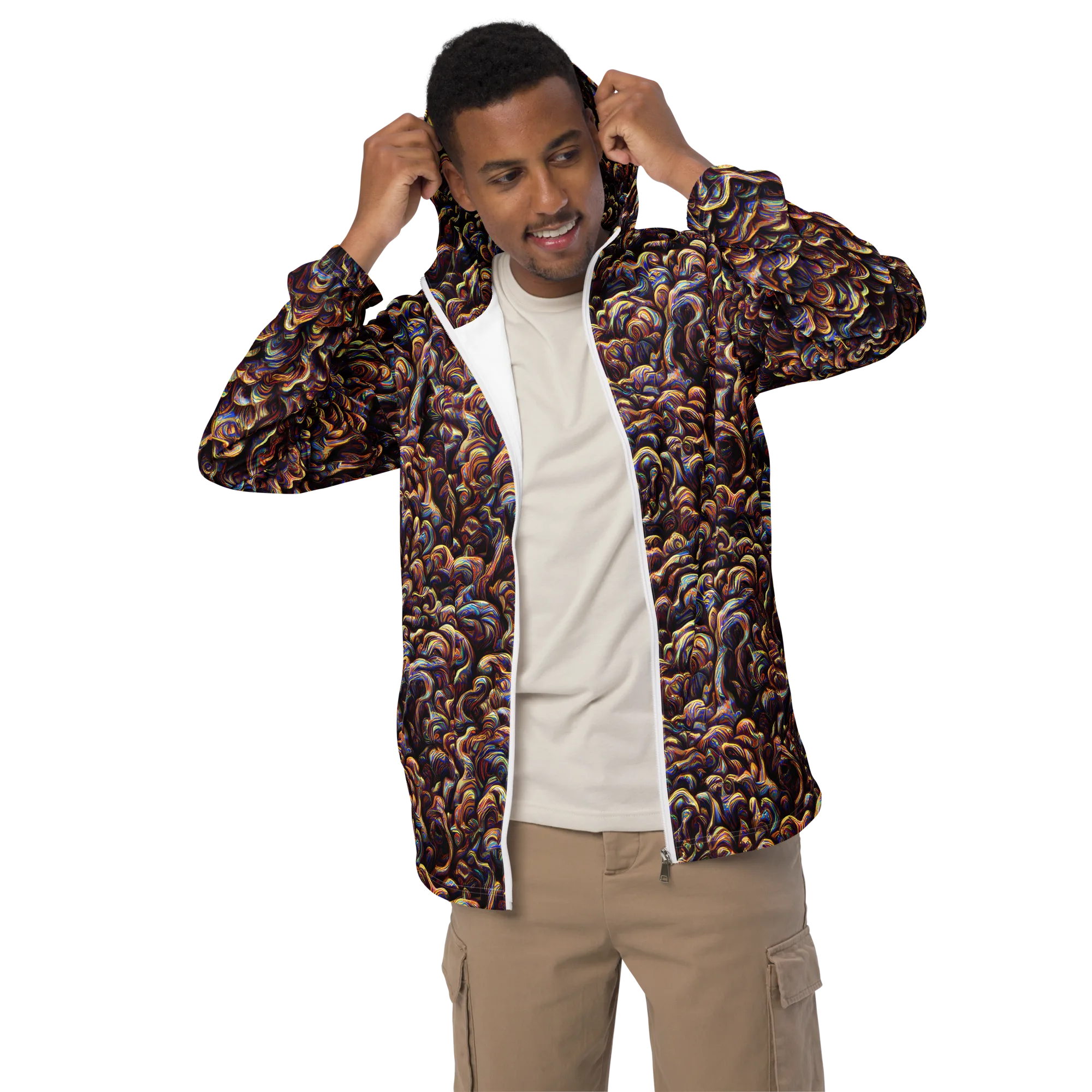 Riotous Radiance on Men's Windbreaker — Front