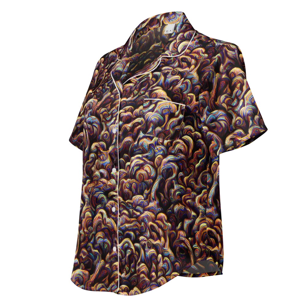 Riotous Radiance on Women's Short Sleeve Pajama Top — Left Front