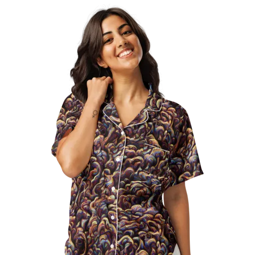 Riotous Radiance on a Women's Short Sleeve Pajama Top
