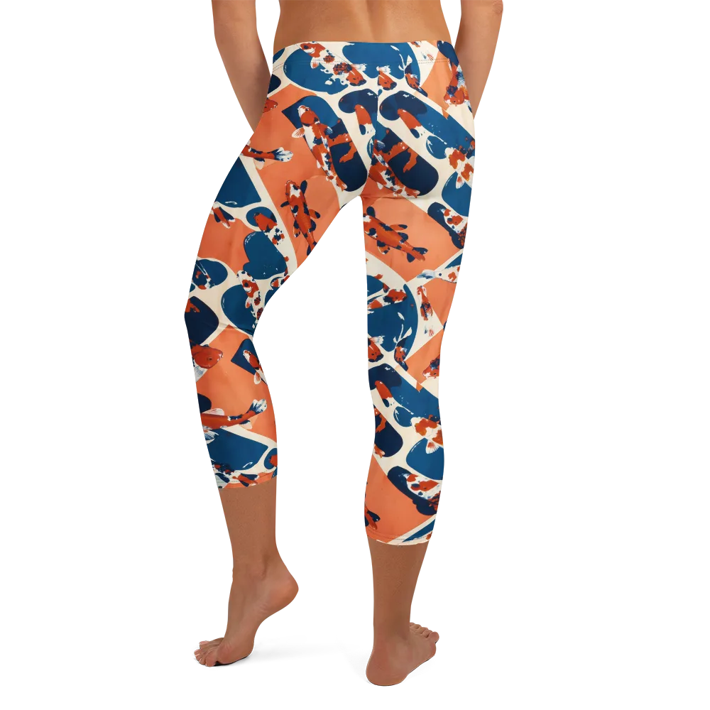 Koi Current on Capri Leggings — Back