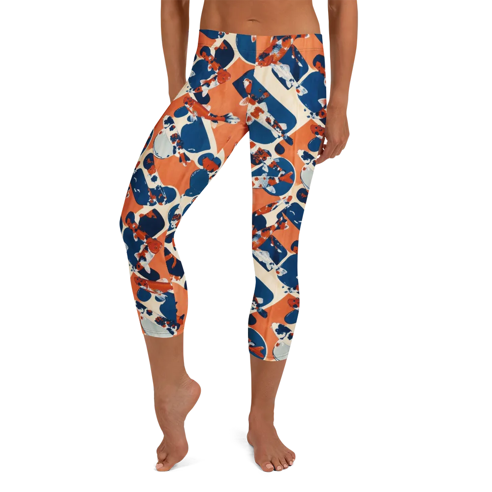 Koi Current on Capri Leggings — Front