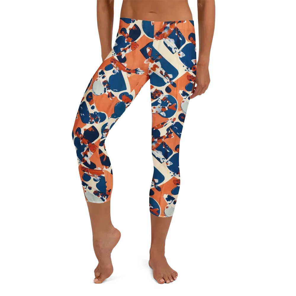 Koi Current on Capri Leggings — Front