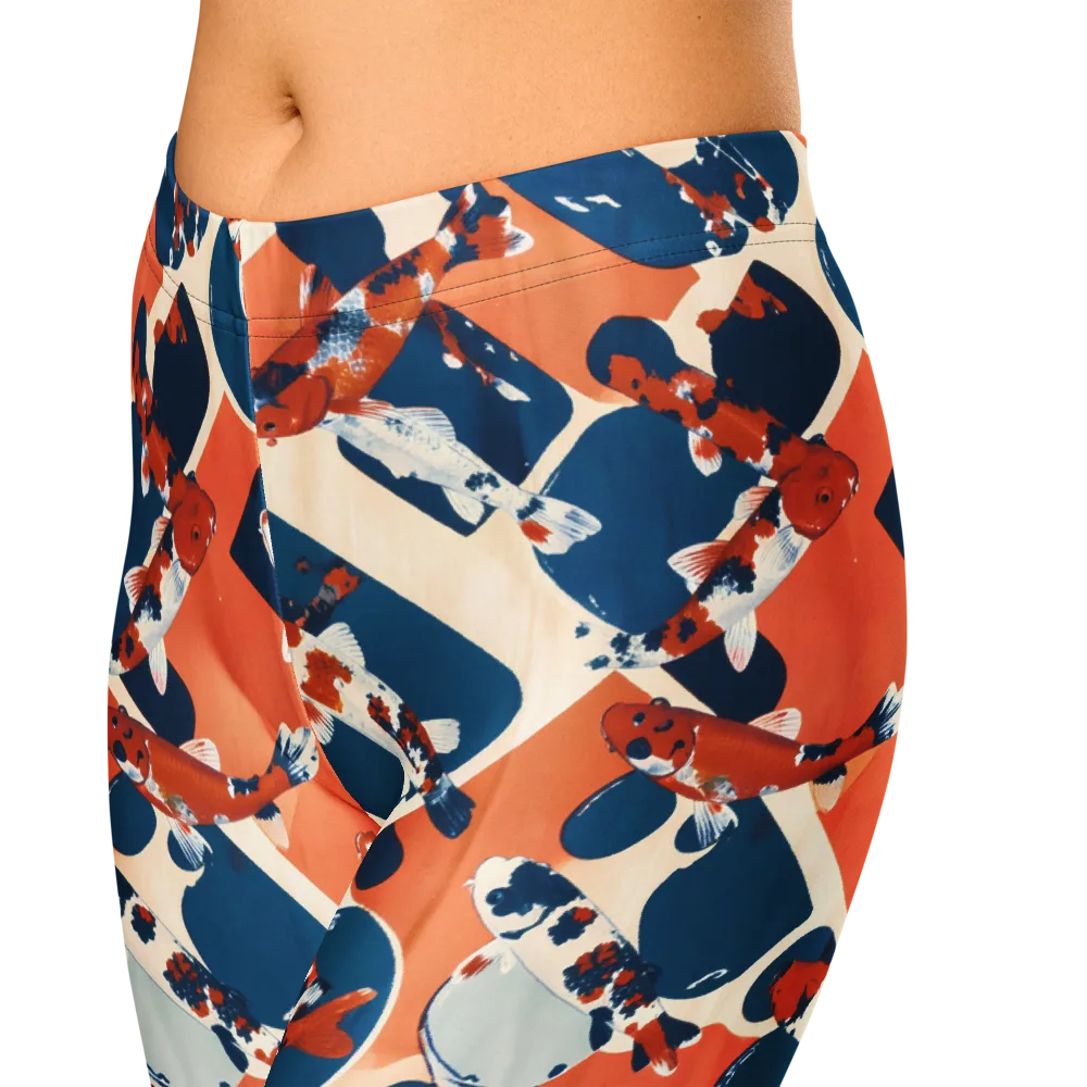 Koi Current on Capri Leggings — Zoomed-in