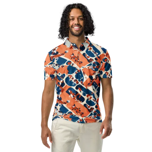 Koi Current on a Men's Slim Fit Polo Shirt