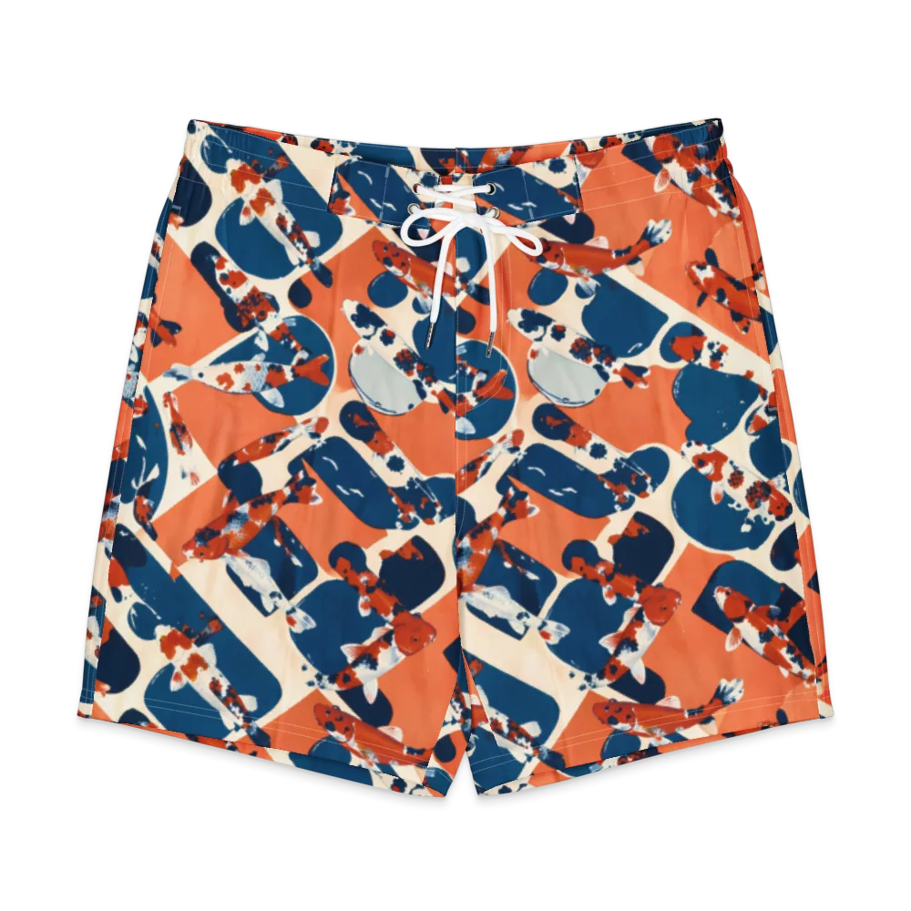 Koi Current on Men's Board Shorts — Front