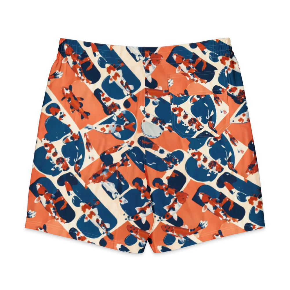 Koi Current on Men's Board Shorts — Back