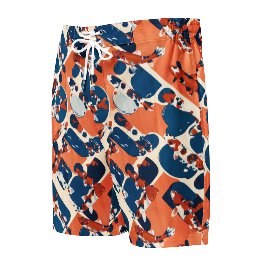 Koi Current on Men's Board Shorts — Front