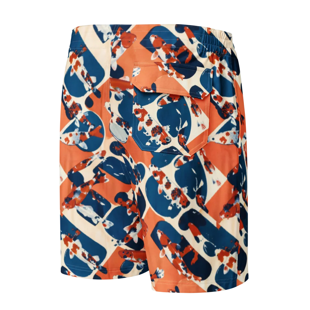 Koi Current on Men's Board Shorts — Back