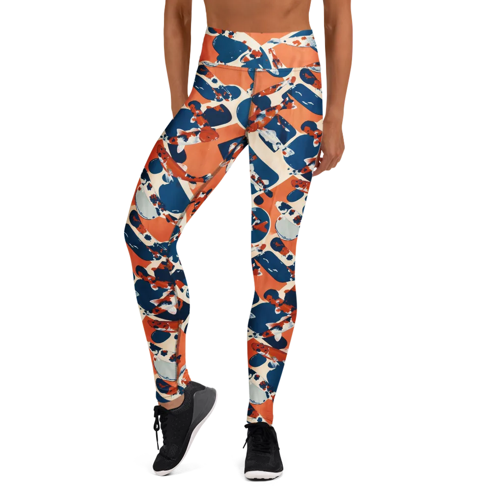 Koi Current on Yoga Leggings — Front