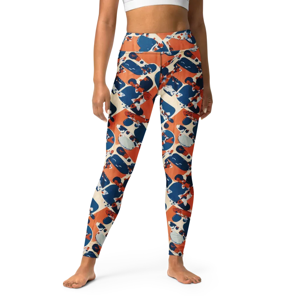 Koi Current on Yoga Leggings — Front