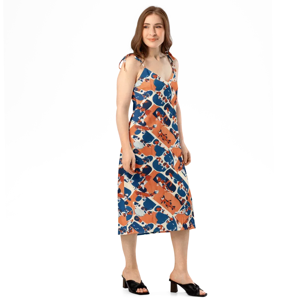 Koi Current on Slip Dress — Right Front