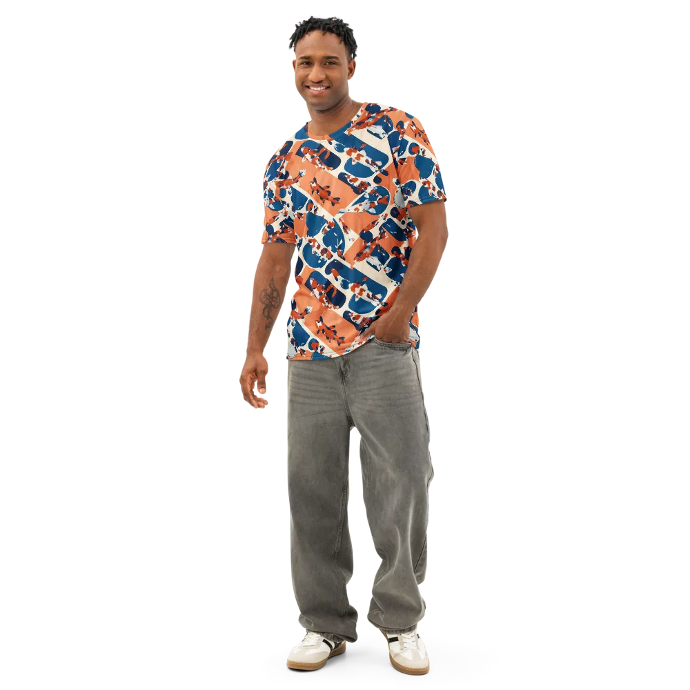 Koi Current on Men's Cotton Crew Neck T-Shirt — Front