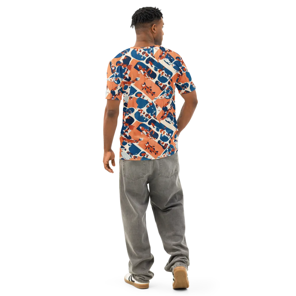 Koi Current on Men's Cotton Crew Neck T-Shirt — Back