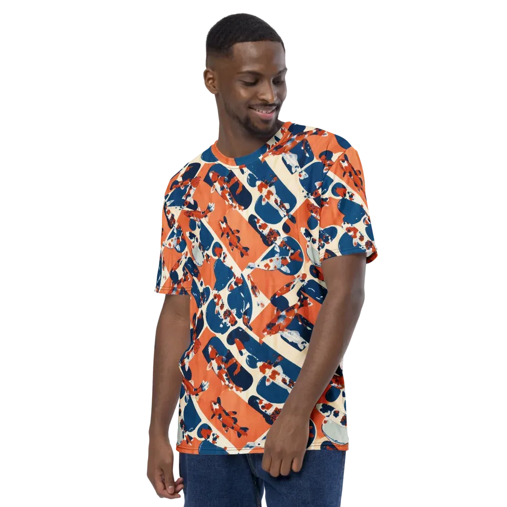 Koi Current on Men's Crew Neck T-Shirt — Left