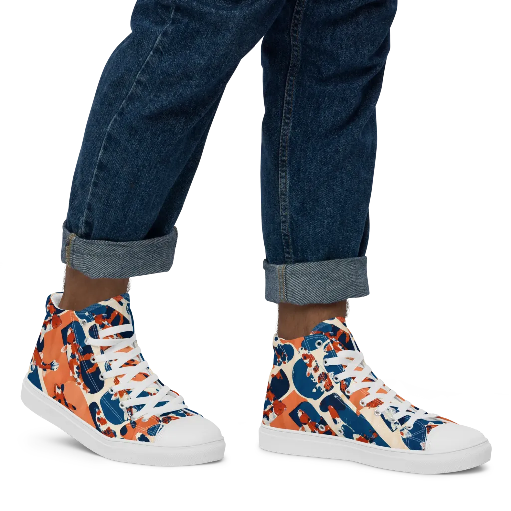Koi Current on Men's High Top Canvas Shoes — Right