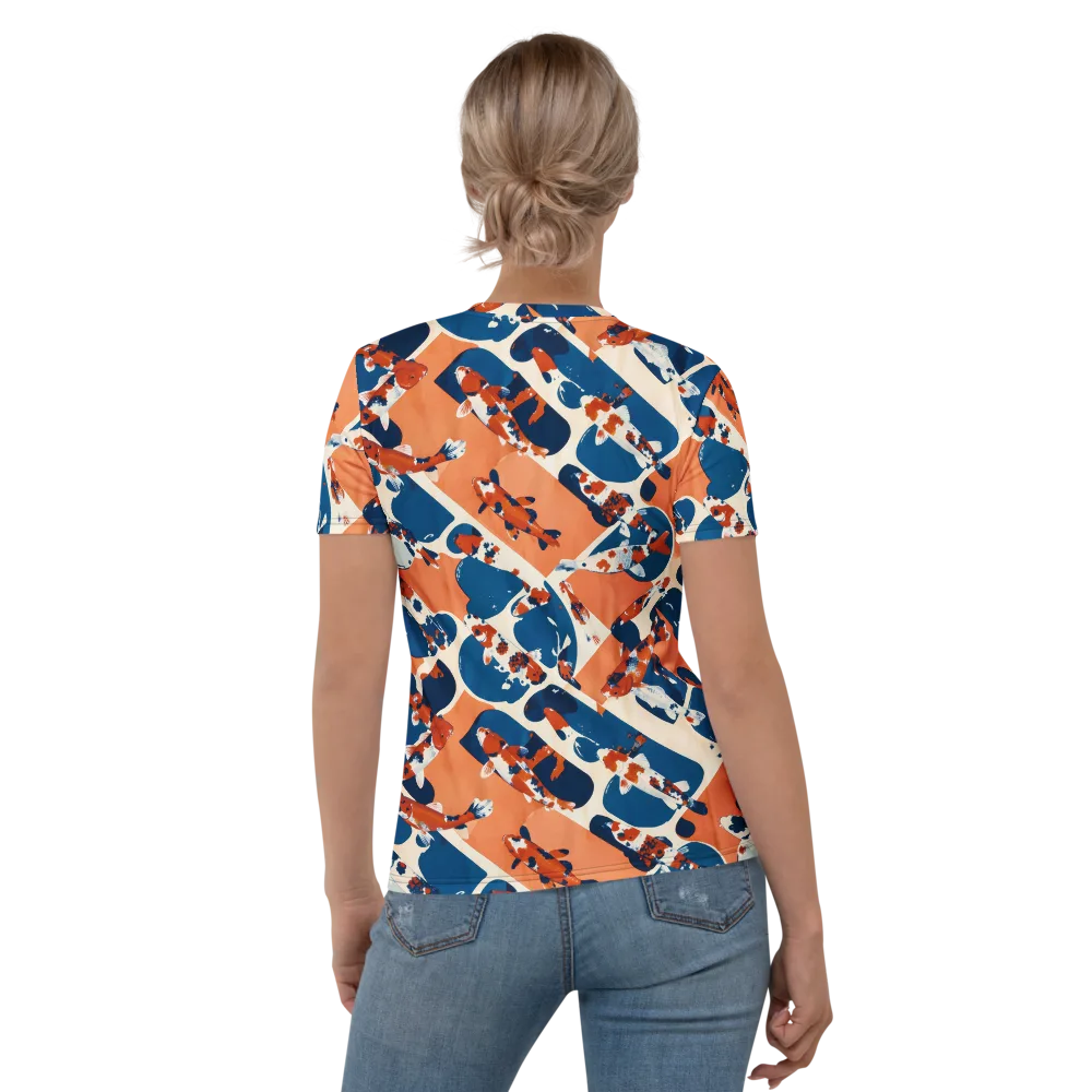 Koi Current on Women's Crew Neck T-Shirt — Back