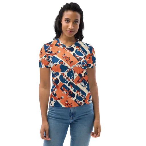 Koi Current on a Women's Crew Neck T-Shirt