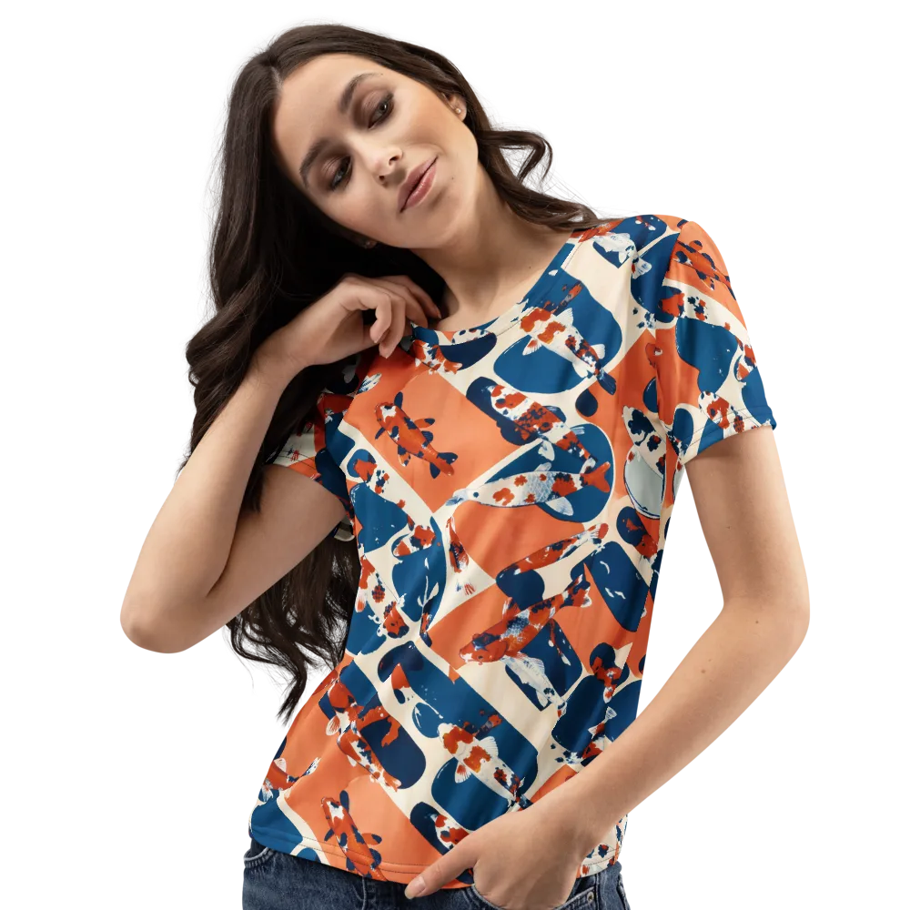 Koi Current on Women's Crew Neck T-Shirt — Left Front
