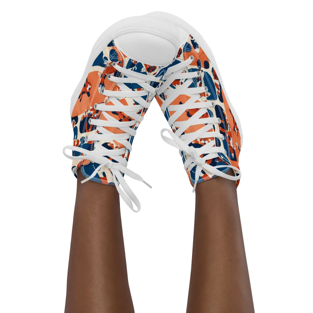 Koi Current on Women's High Top Canvas Shoes — Front