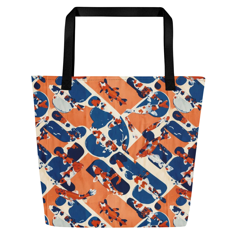 Koi Current on Large Tote Bag W/ Pocket — Front