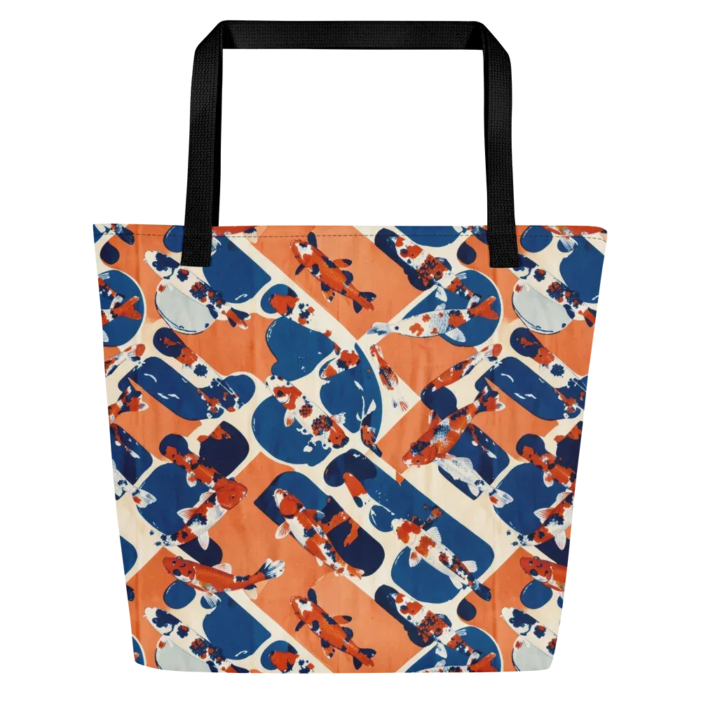Koi Current on Large Tote Bag W/ Pocket — Front